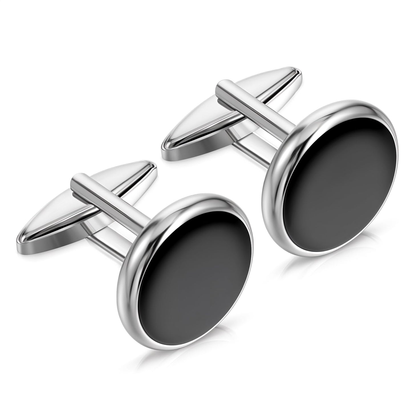 Ouligay Mens Cufflinks Cufflinks For Men Cuff Links Groom Classic Mens CuffLinks Wedding Cuff Links for Father Husband Boyfriend Black