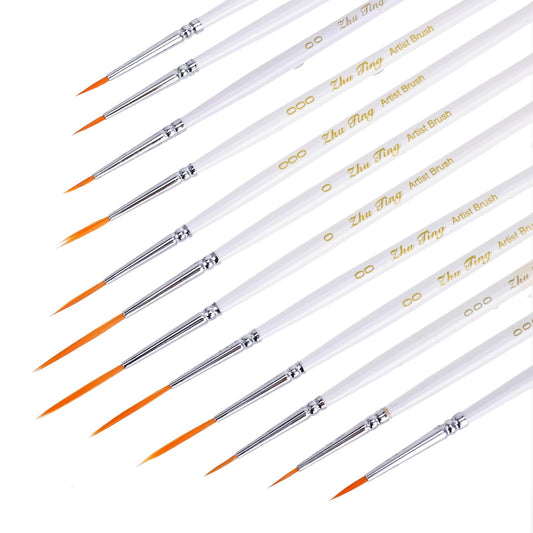 12 PCS Miniature Paint Brushes Detail Paint Brushes Fine Paint Brushes for Detail Ultra Fine Point Tip Micro Mini Tiny Artist Paintbrush Acrylic Paint Brushes for Nails Gel Polish Painting Nail Design