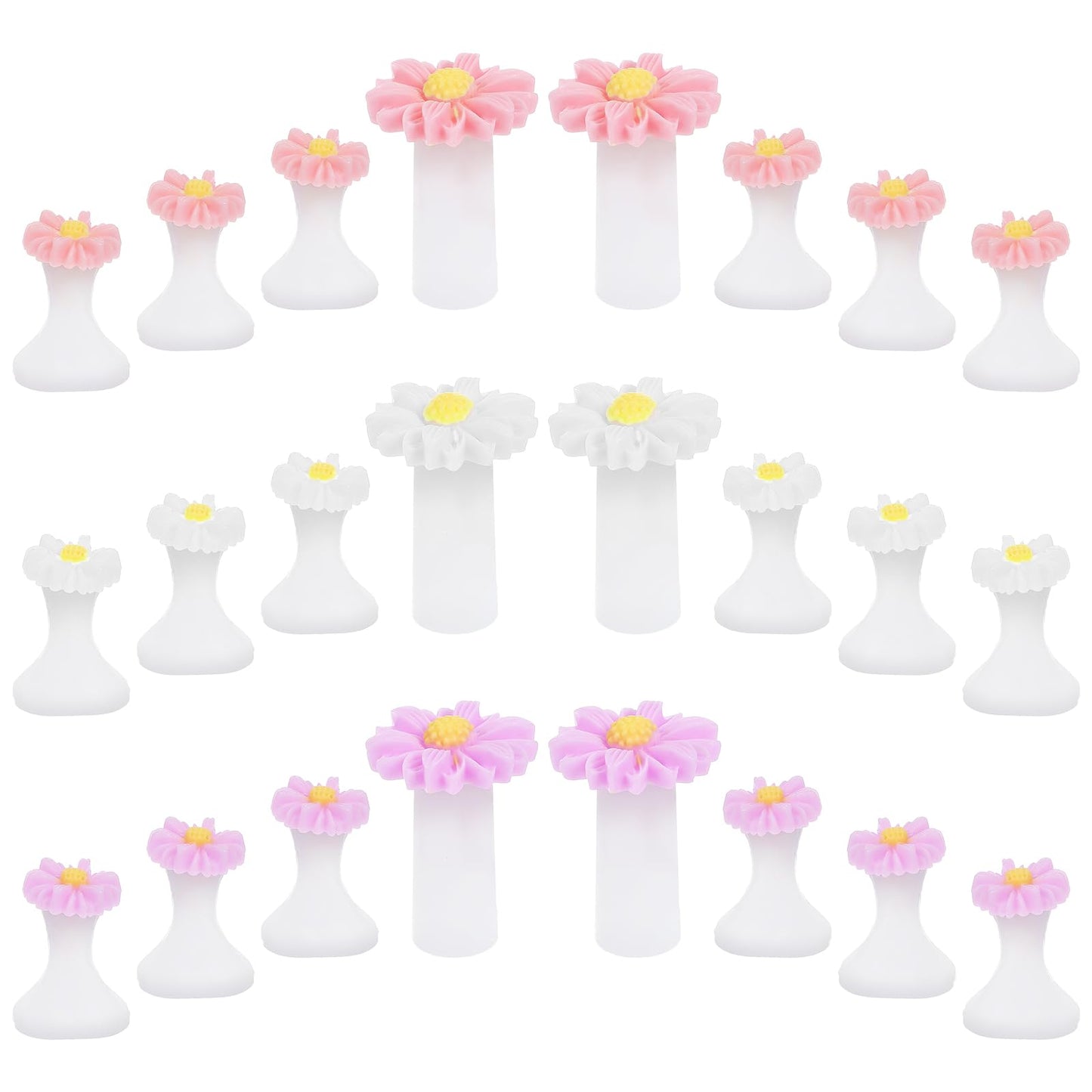 24 Pieces Silicone Toe Separators Daisy Flower Toe Spacers, Toe Spacers Pedicures Silicone for Women Men Pedicure Nail Polish Gel Foot Spacers Pedicures Nail Art Tools (Pink, Purple, White)