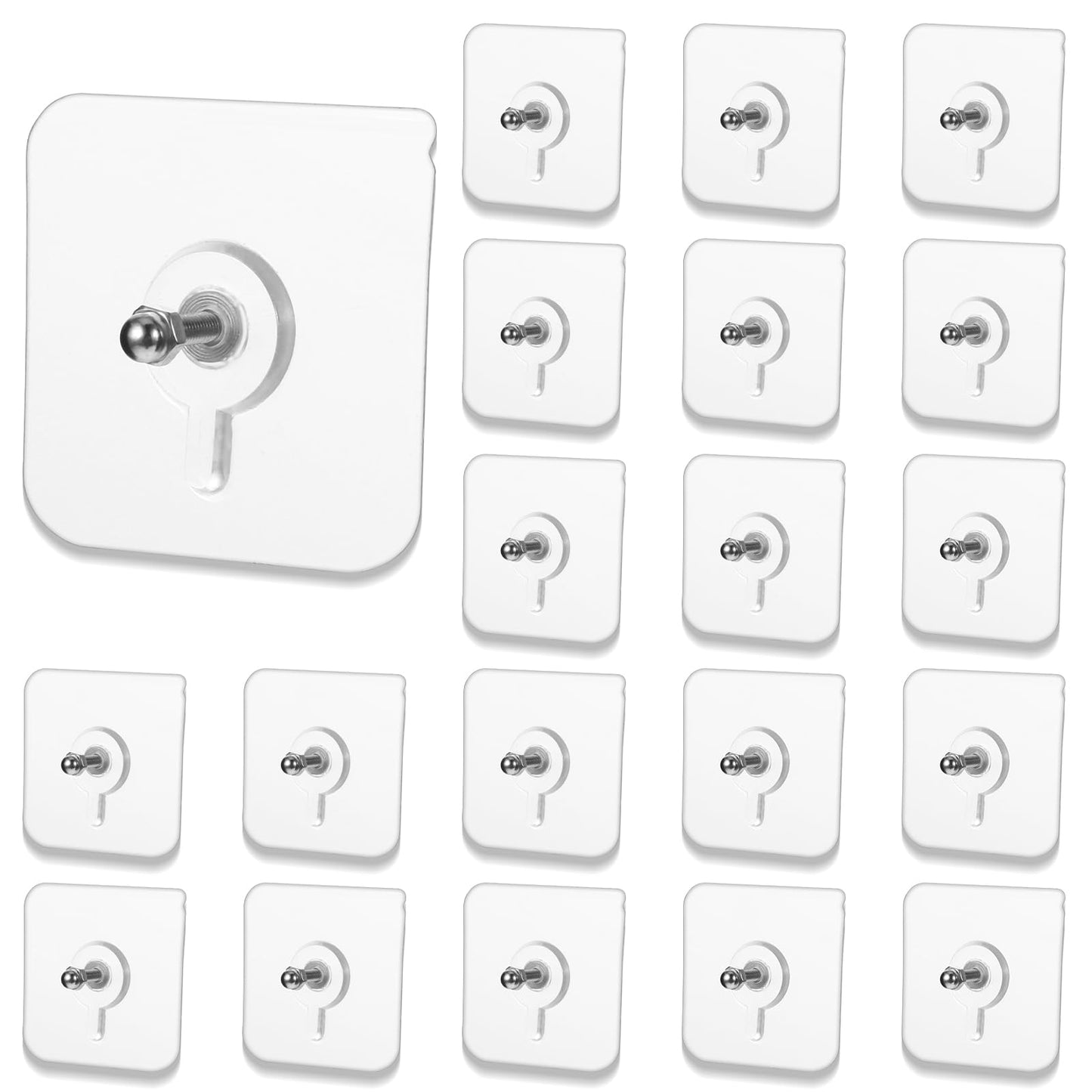 Tyqour 20pcs Adhesive Wall Hooks for Hanging Pictures No Nail Wall Picture Hangers Wall Hangers Without Nails for Mount Wall Shelf, Kitchen, Bathroom, Key, Home and Office, Waterproof
