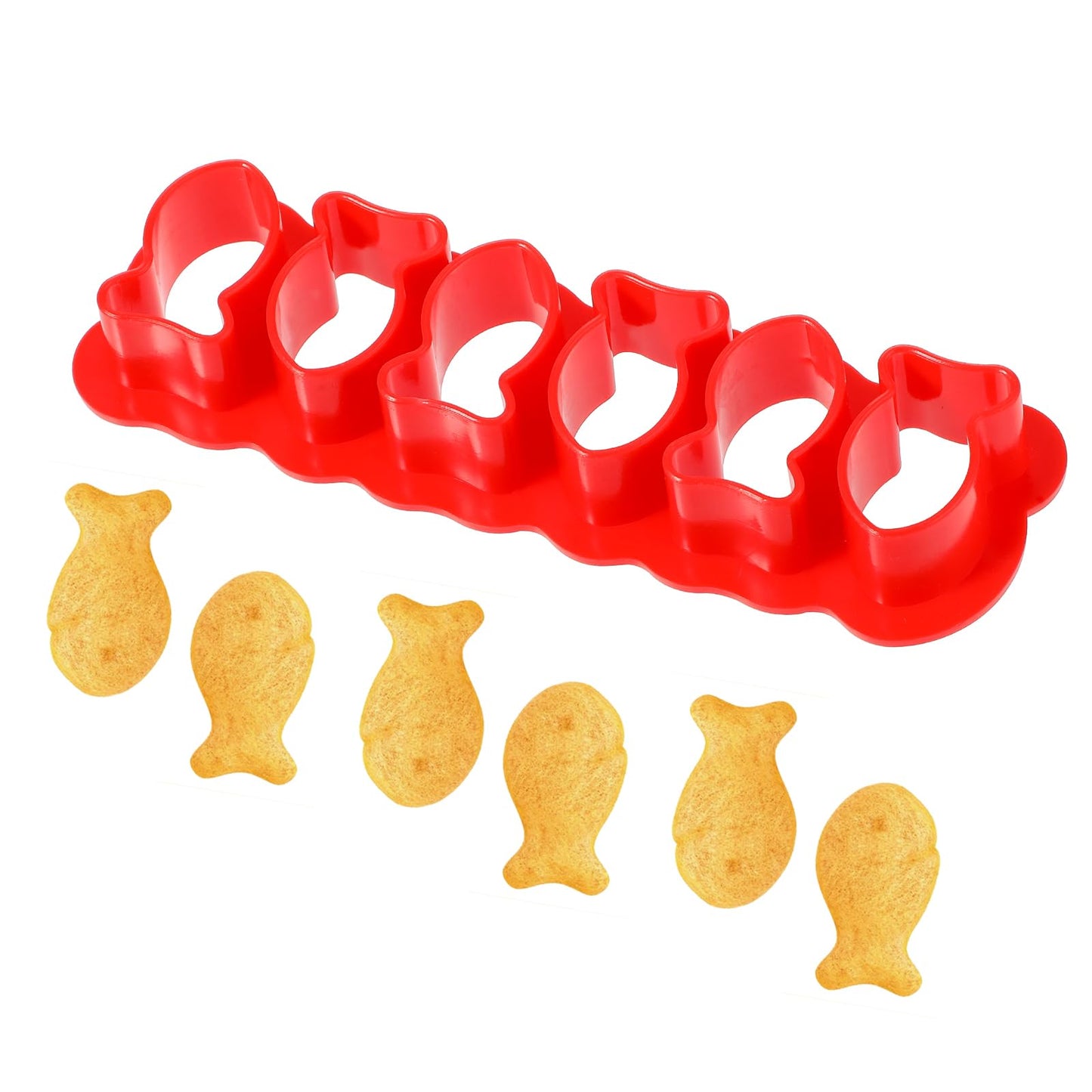 Gold Fish Cracker Cookie Cutter, Ymapinc Mini Fish Biscuit Cutter, Gold Fish Cutter for Crackers, Plastic Tiny Treats Baking Cookie Molds Red for Fish Shaped Foods (1 Pack)