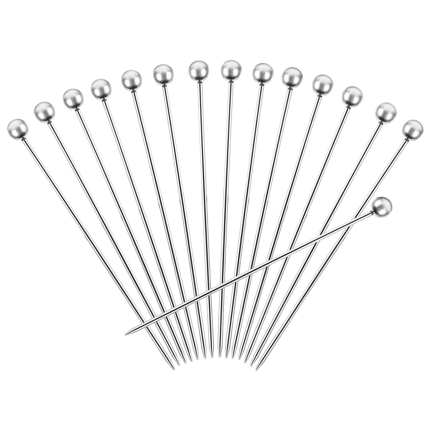 15 Pcs Cocktail Picks Stainless Steel Cocktail Picks for Drinks Food Fruit Reusable Fruit Sticks Upgrade Stainless Steel Toothpicks Reusable Martini Picks Cocktail Skewers for Sandwiches Barbeque
