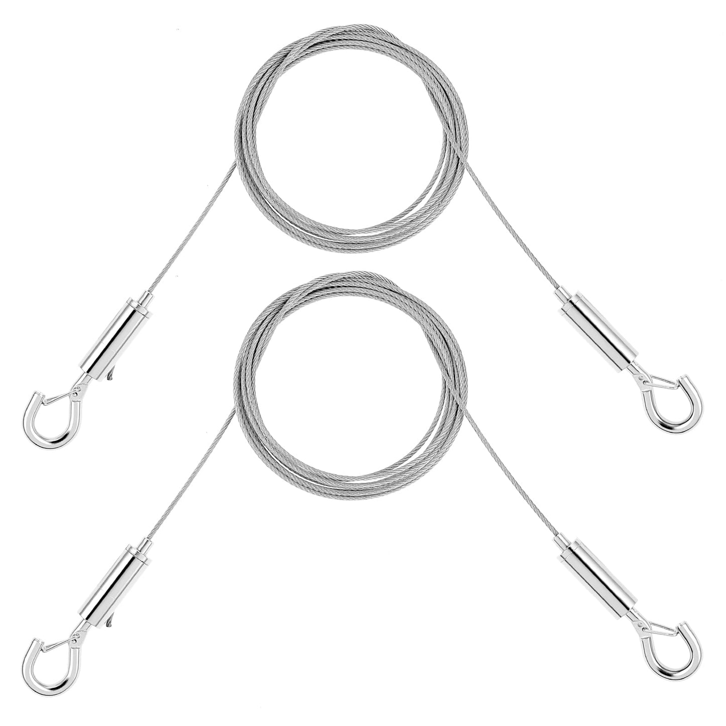 2PCS Heavy Duty Stainless Steel Hanging Wire, Wall Hanging Kit 1.5 mm x 2 m Adjustable Length Picture Hanging Rope, Wire Hanging Kit for Hanging Pictures Mirror Hardware Light Lamp (30kg)