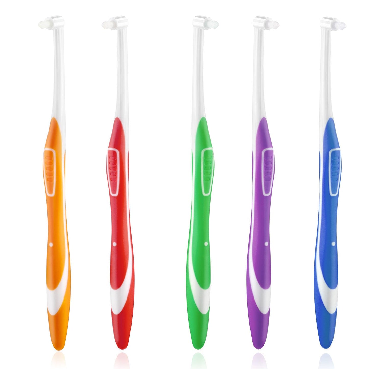 Ouligay 5Pcs Tuft Toothbrush Tufted Brush End-tuft Interspace Toothbrushes Single Tufted Toothbrush Soft Compact Interdental Toothbrush for Orthodontic Braces Detail Cleaning