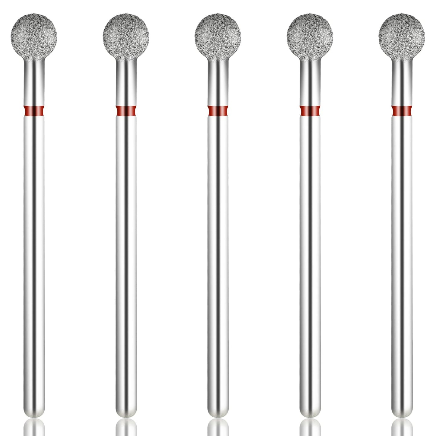 Teaaha 5PCS Ball Head Nail Drill Bits - 3/32" Professional Cleaning Cuticle Drill for Gel Nails, Mandrel Bits for Electric Nail Drills, Ideal for Manicures, Pedicures & Cuticle Care