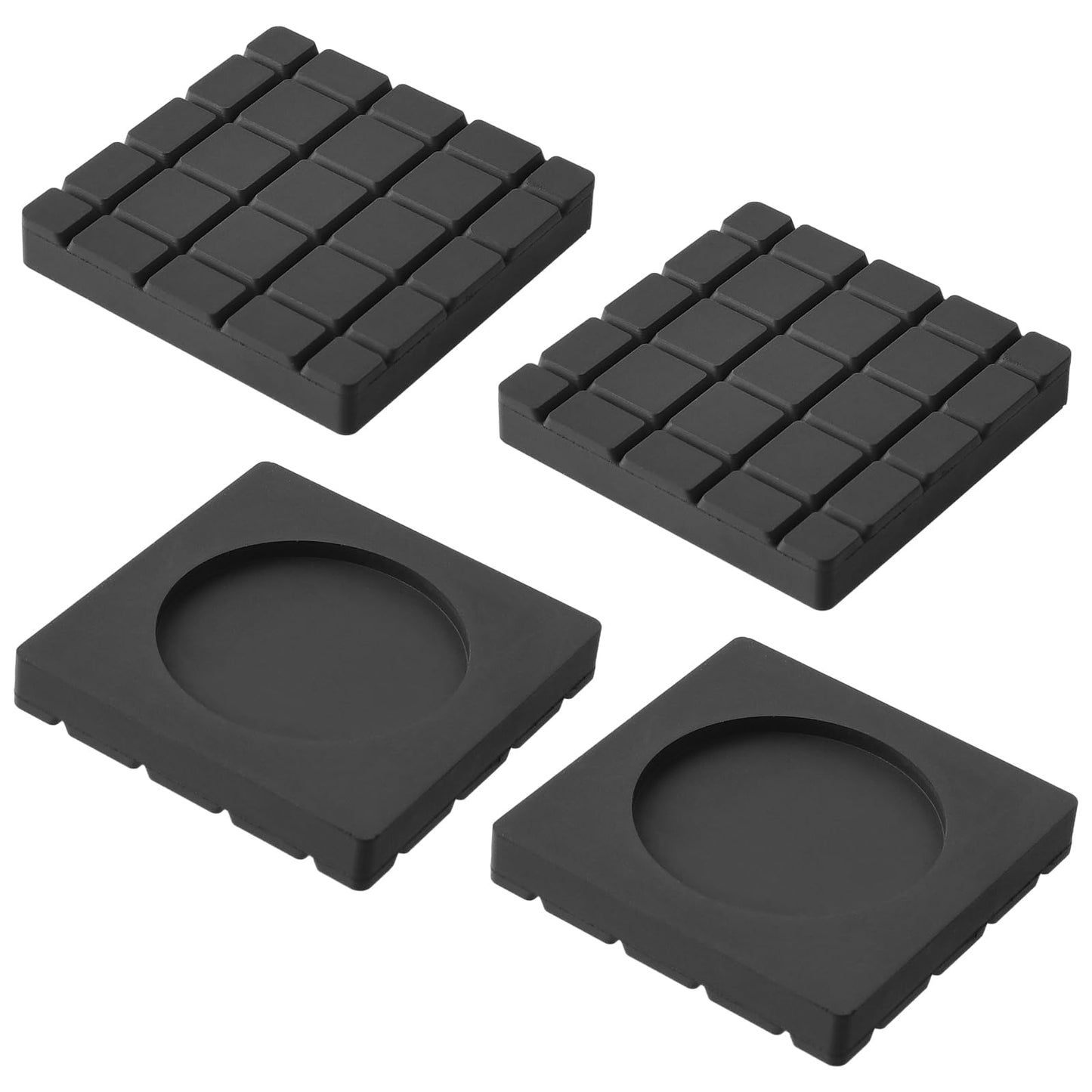 4Pcs Anti Vibration Pads for Washing Machine, Mabor Shock Absorbing Non Slip Grip Feet Pad Black Rubber Anti Vibration Pads for Washer Dryer Applianc