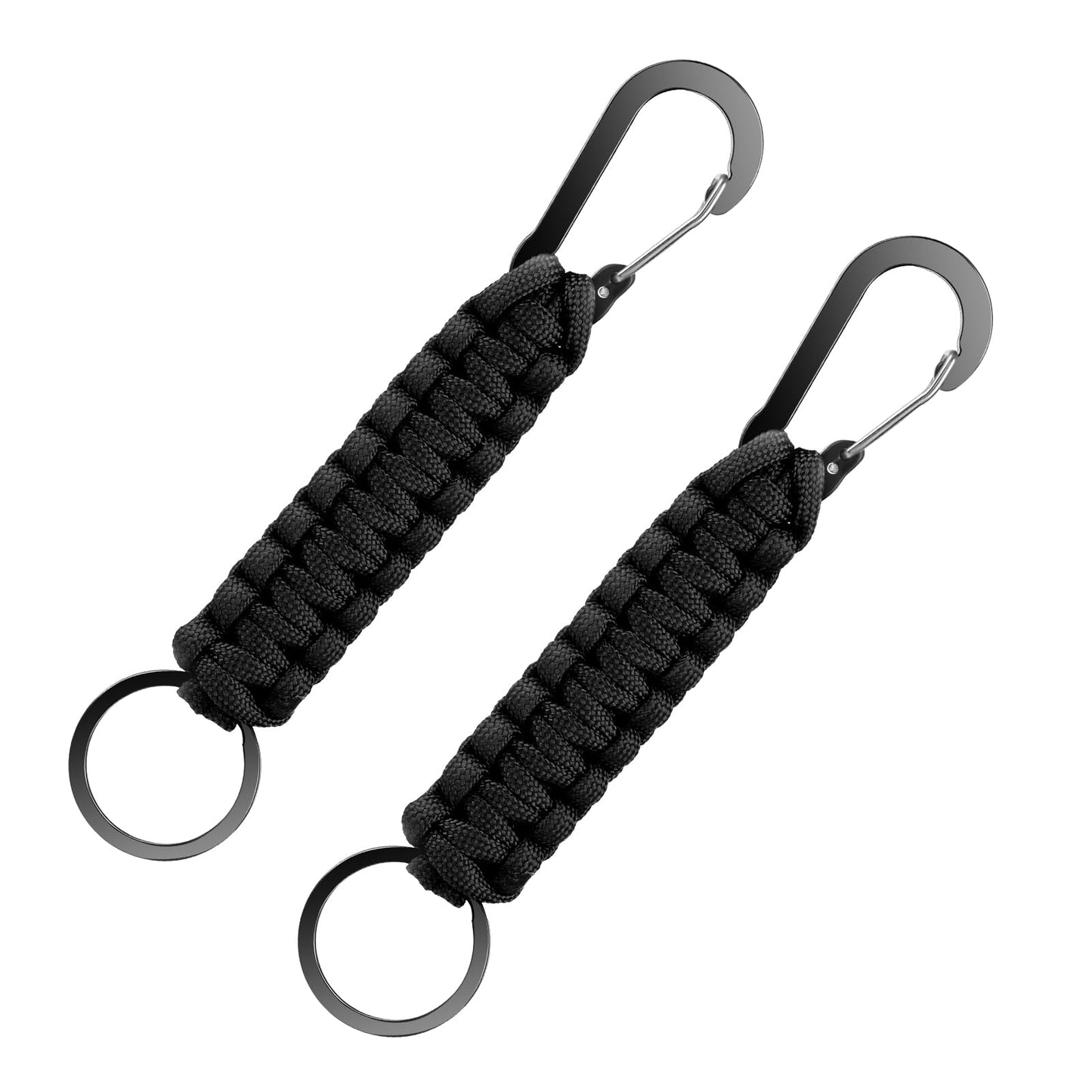 Mabor 2Pcs Paracord Keychain for Men Women, Military Braided Key Chain with Clip Heavy Duty Key Lanyard Accessories for Backpack