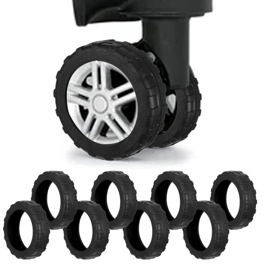 Tyqour 8Pcs Silicone Luggage Wheel Protector Covers Anti-Wear Suitcase Wheel Protectors Portable Noise-Proof Suitcase Covers Protectors Anti Scratch Spinner Wheel Covers for Office Chair Cast