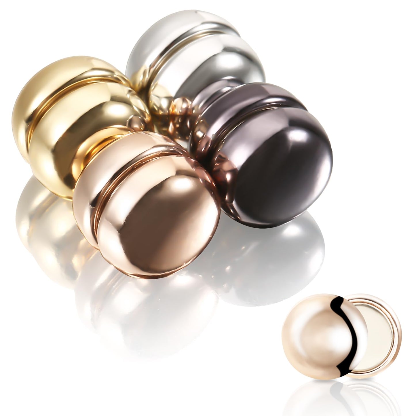Teaaha Hijab Magnet, 4pcs Colorful Magnetic Pins for Women Clothing, Strong & Convenient, APPAREL_PIN, Silver, Black, Gold, Rose Gold