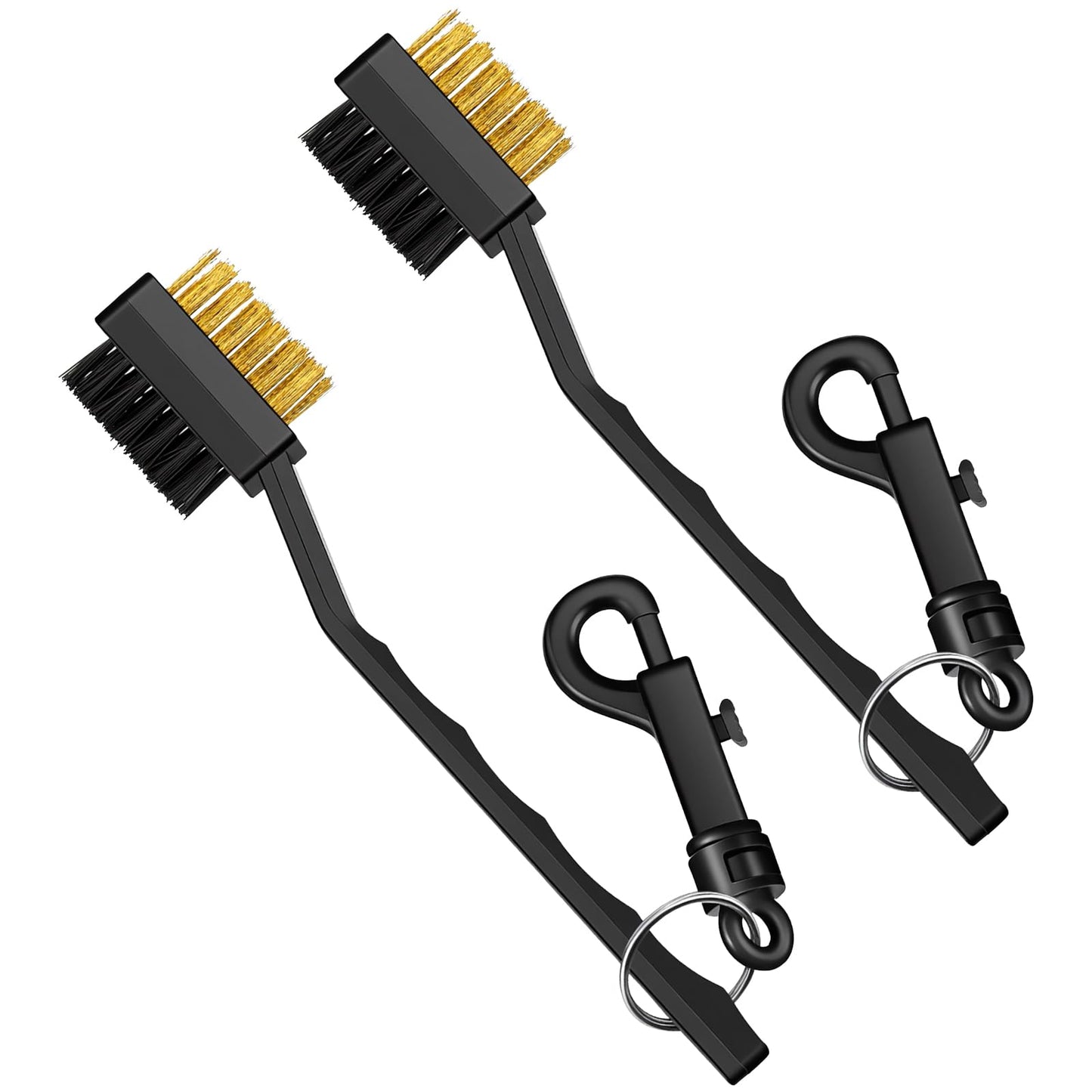 Sorcristy Pack of 2 Golf Brush and Groove Cleaner, Golf Club Cleaning Brush with Dual-Sided Nylon Bristles Accessories for Clubs and Balls, Black