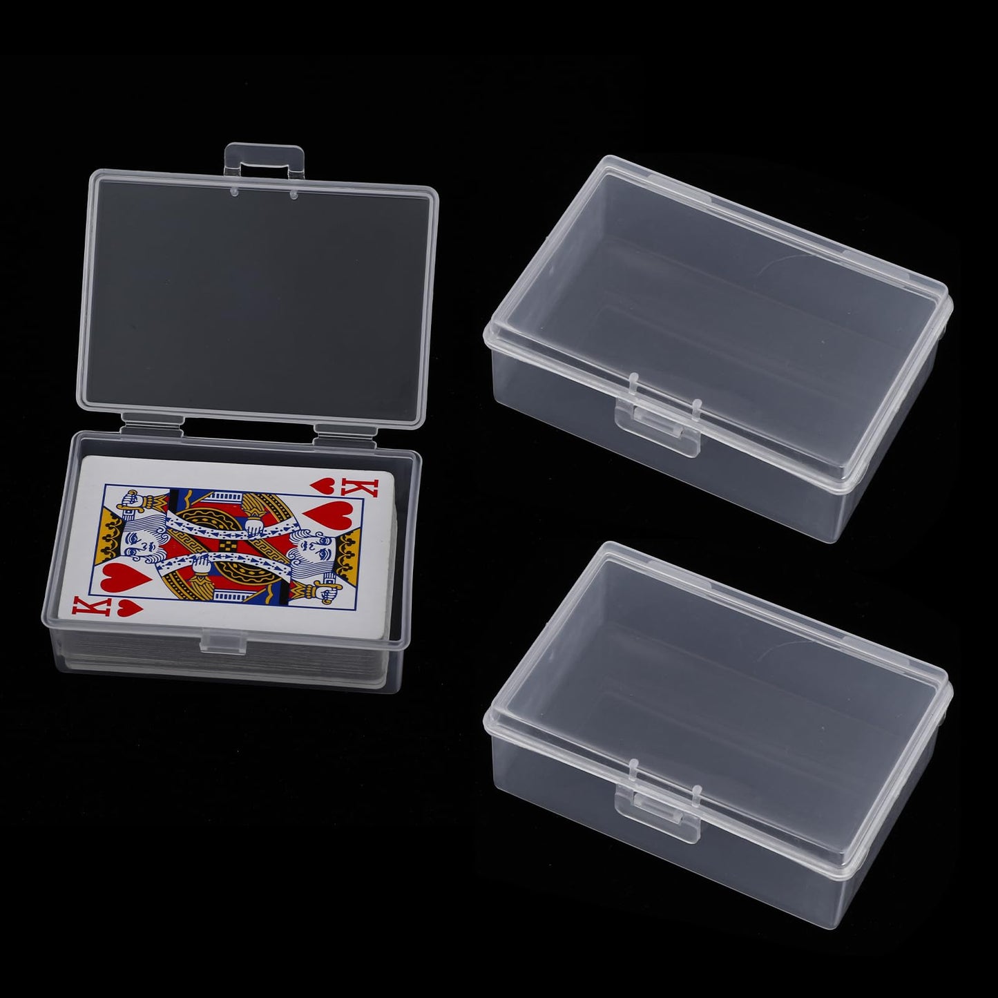 Mabor 3Pcs Playing Card Case, Trading Card Storage Box Clear Poker Game Card Box Empty Plastic Storage Box for Game Card Business Sports Card