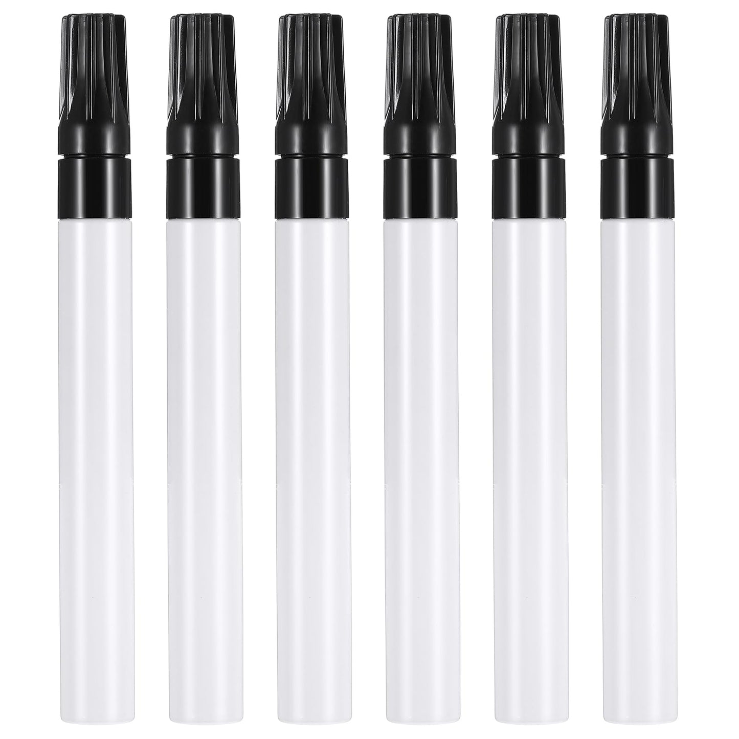 6PCS White Paint Pens, Medium Tip White Marker Pen Acrylic Black Ink