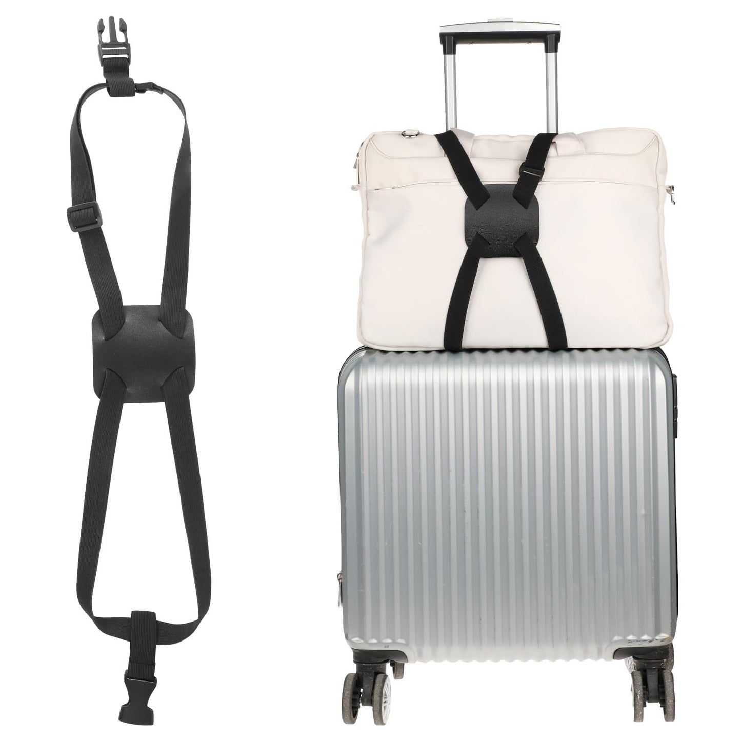 Luggage Strap Bag Bungee Luggage Straps for Suitcases, Suitcase Adjustable Luggage Belt Add a Bag Easy to Travel, Elastic Strap Belt Travel Essential Accessories(Black)
