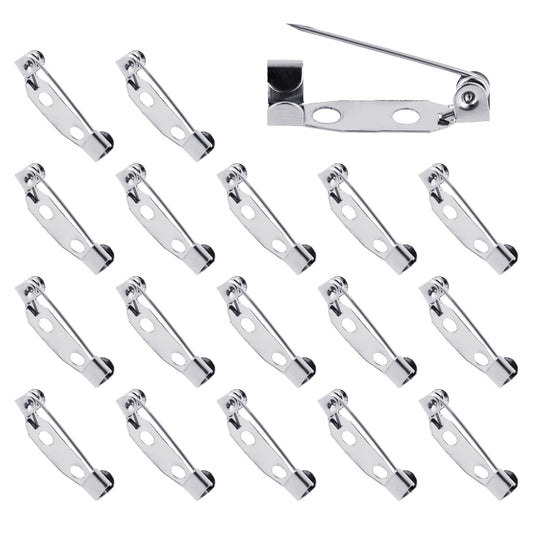 120PCS 25mm Brooch Pins, Secure Brooch Backs Bar Pins Locking Pins Backs Silver Brooch Clasp Pins, Silver Safety Pins for Badges Corsages Boutineer Name Tags Jewelry Making DIY Crafts (25mm)