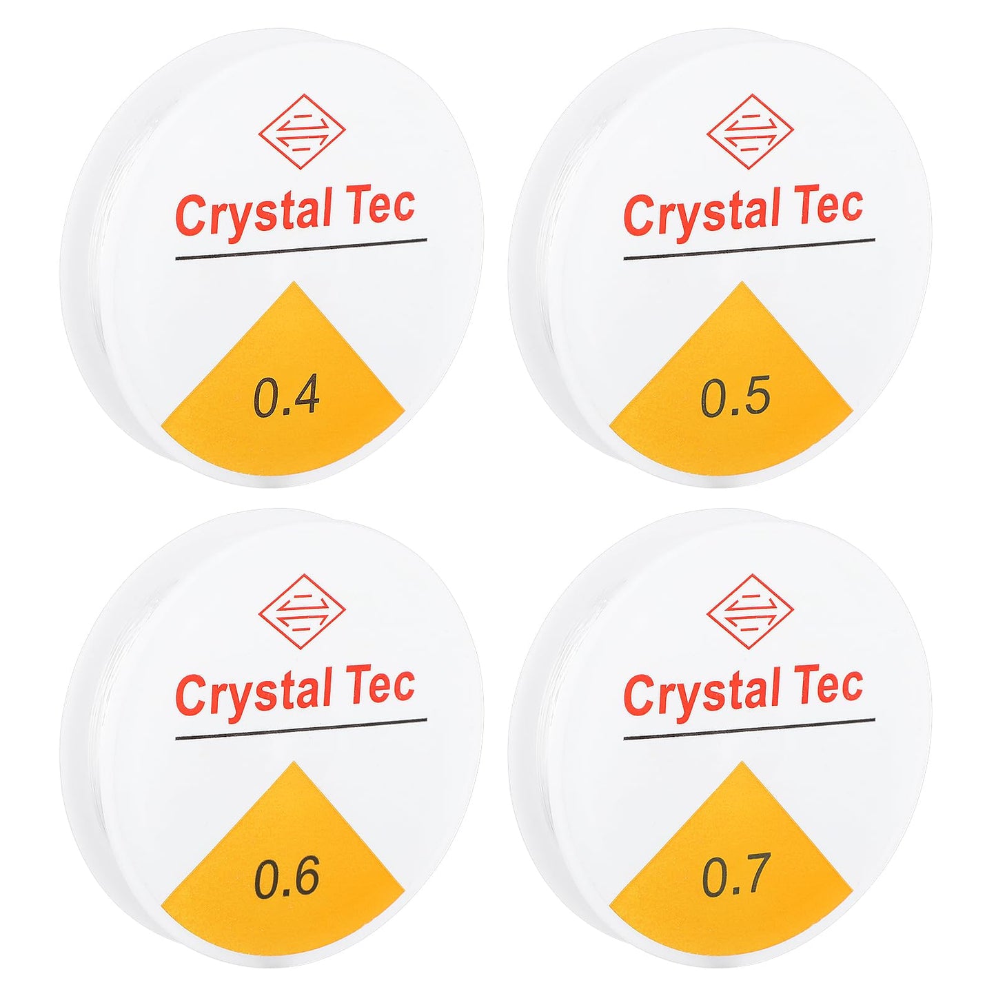 4 Rolls String for Bracelet Making, Crystal Clear Stretchy String, Bead Elastic Cord Jewelery Thread for Jewelry Making and Clay Pony Seed Stone Beads Beading (0.4mm/0.5mm/0.6mm/0.7mm)