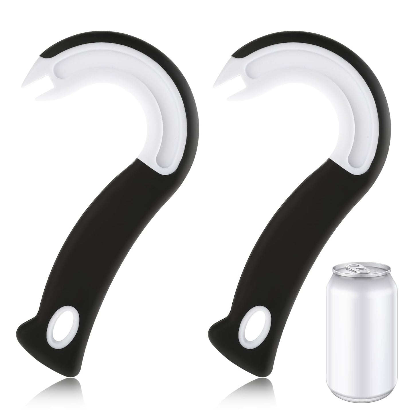 Ring Pull Can Opener Aid Easy Can Opener, Mabor 2Pcs Can Openers for Arthritic Hands Ergonomic Pop Top Can Opener Tool J Shape Pull Tab Can Opener for Cans Soda Beer Tin Can Cat Food