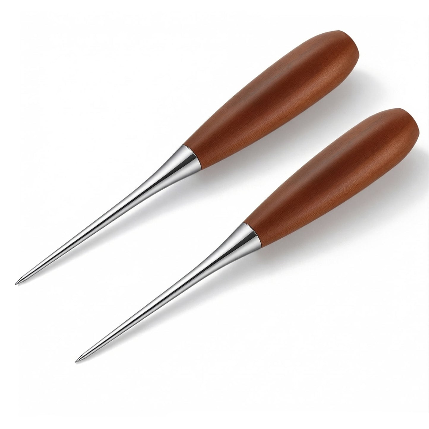 2 Pcs Sewing Awl Walnut Wooden Handle Awl Scratch Leather Hollow Hook Tools Tool Stitching for Book Binding Walnut for Art Drilling Positioning Hole Enlargement Handmade DIY