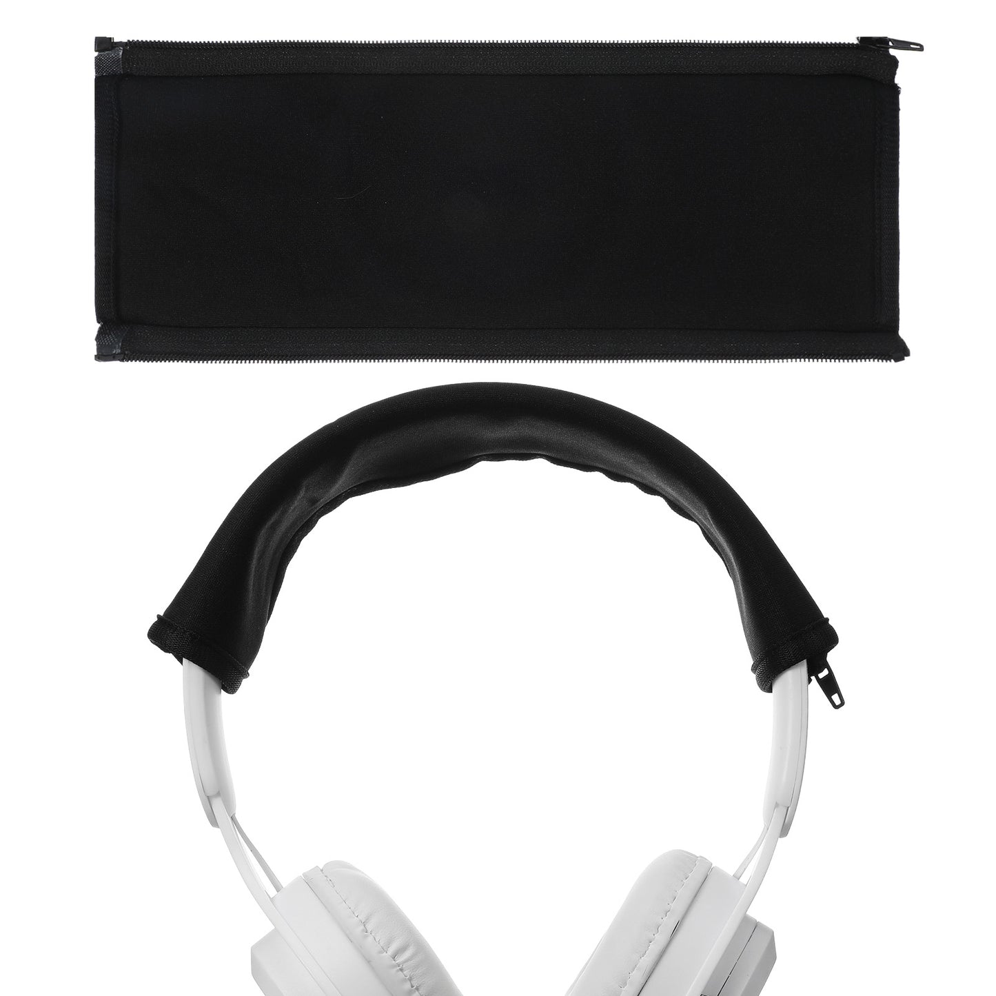2 PCS Headphone Headband Cover Headphone Cushion for Top of Head Headphones Replacement Band Headband Protector with Zipper Washable Cushion Pad Protector Repair Part Easy Installation No Tool Needed