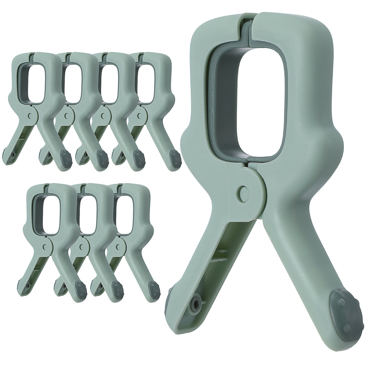 Tyqour 8pcs Beach Towel Pegs for Sun Loungers, Sunbed Pegs, Sunbed Towel Clips, Plastic Pegs Clips Clamps, Heavy Duty Clothes Pegs Strong Grip Keep Your Towel from Blowing Away(Green)