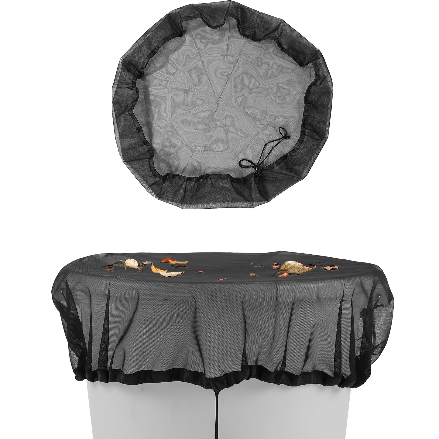 100cm Water Butt Fine Mesh Rain Barrel Cover Screen Filter with Drawstring, Reusable Water Collection Buckets Net Lid Cover for Preventing Fallen Leaves Debris Small Objects in Outdoor Garden