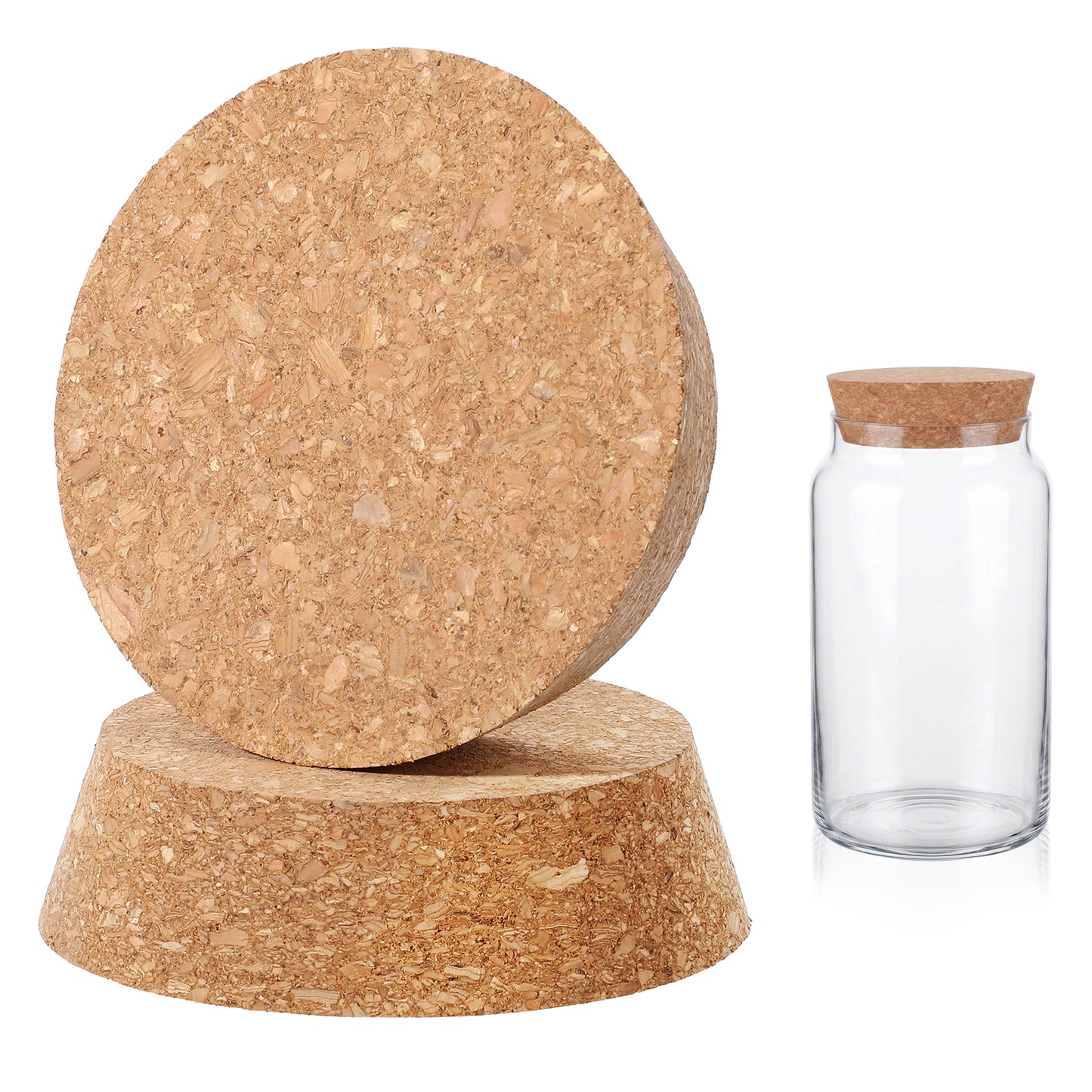 RAHHLIZS 2PCS Large Tapered Cork Stoppers, 3.56-2.99in Cork Lids for Jars