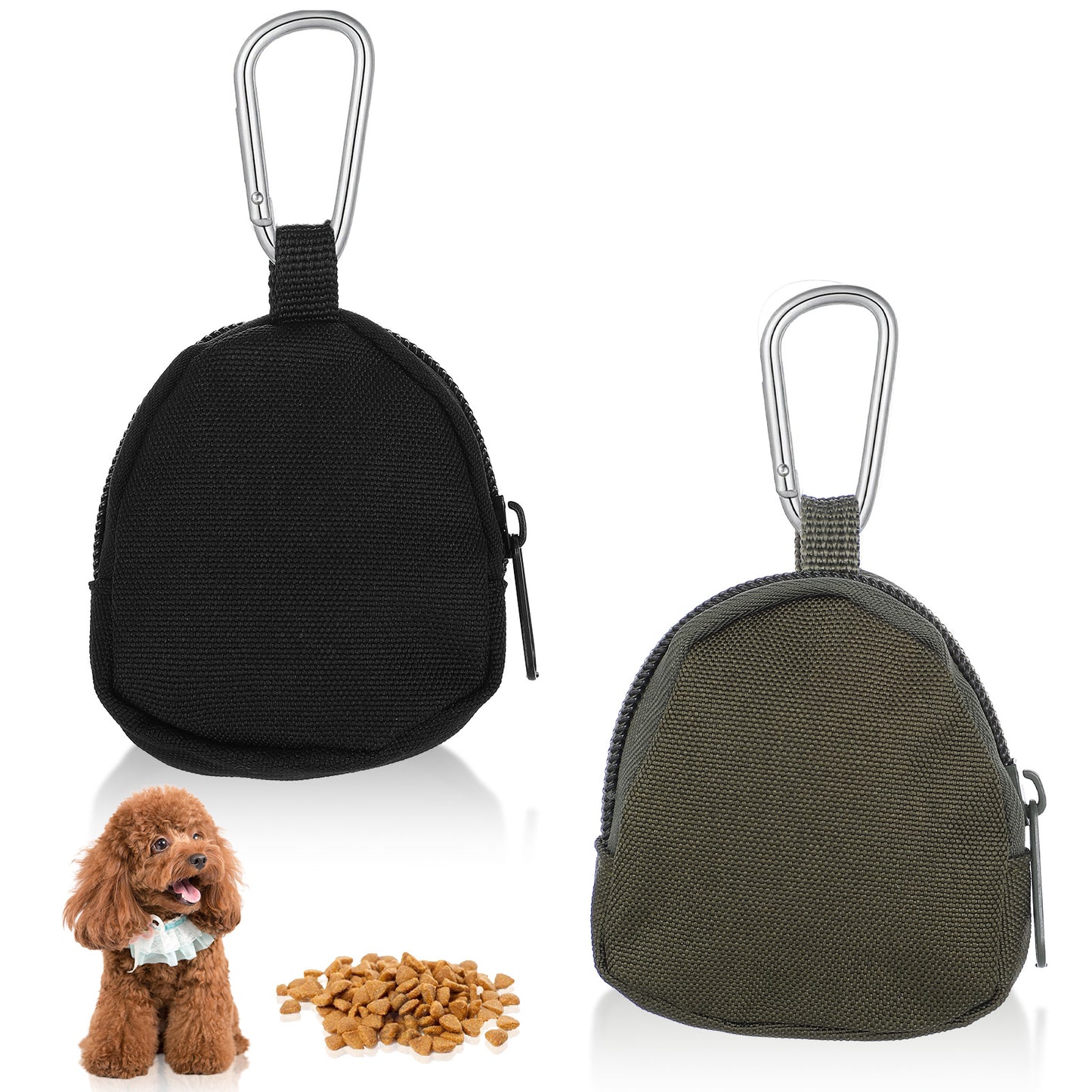 Matwsec 3 Pcs Dog Treat Pouches Treat Bag for Dog Training Hand Free Puppy Dogs Treats Bags with Carabiner, Portable Pet Walking Bag for Travel Or Outdoor Use Reusable Dogs Treats Container