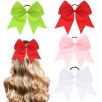 2 Pack Cheer Bows For Cheerleaders 8 Inch Cheer Bows Large Big Cheerleading Hair Bows With Ponytail Holder Cheerleader Bows For Girls Sports Festivals And Events?Red,Pink,Green,White?