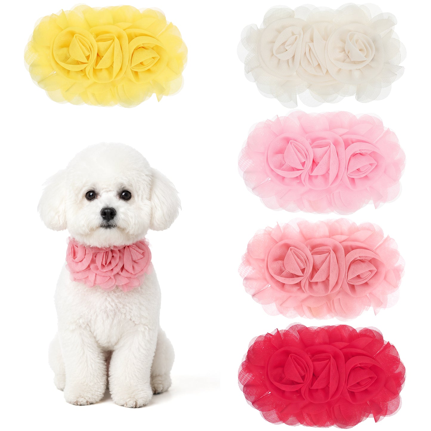 Sorcristy 5pcs Dog Collar Flowers Cat Flower Attachment Accessories