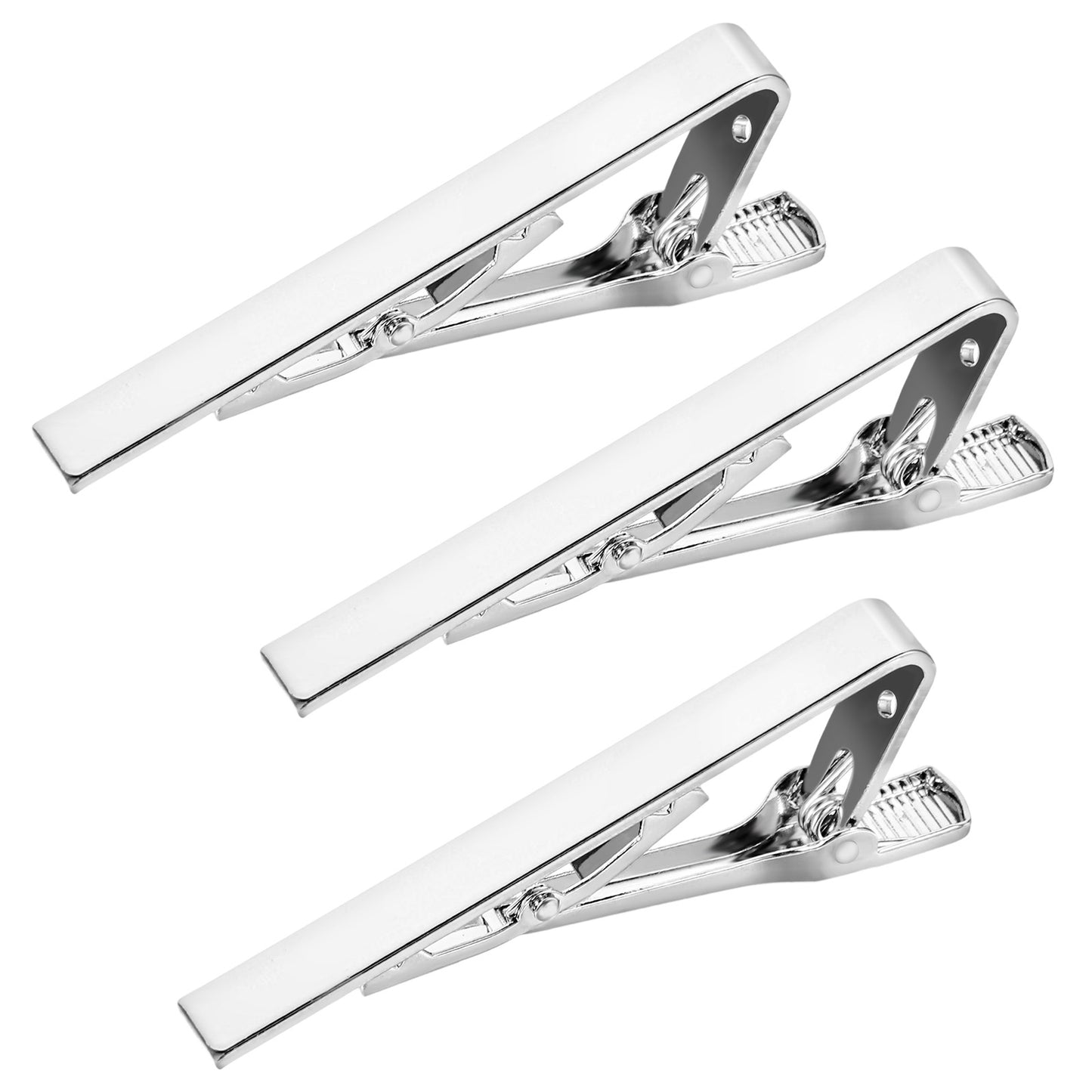3 Pcs Tie Clips For Men Silver Tie Clip Tie Bar Clip Set For Regular Ties Necktie Anniversary Business Best Gift Skiny Necktie Meeting Tie Bar Pinch Clip Set Silver Black Tone Pack For Mens Tie Clasp