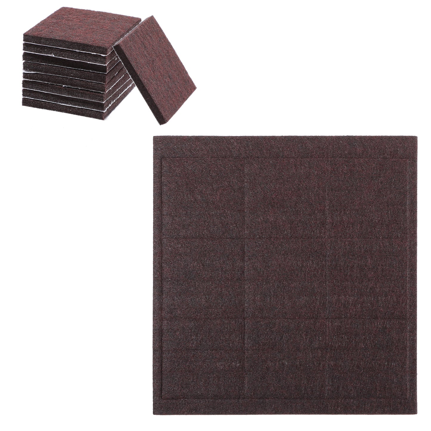18Pcs Square Felt Furniture Pads, Ymapinc 2 inch x 2 inch Self Adhesive Cuttable Anti Scratch Floor Protectors for Furniture Legs Felt Pads for Furniture Feet Hardwood Floor (Brown)