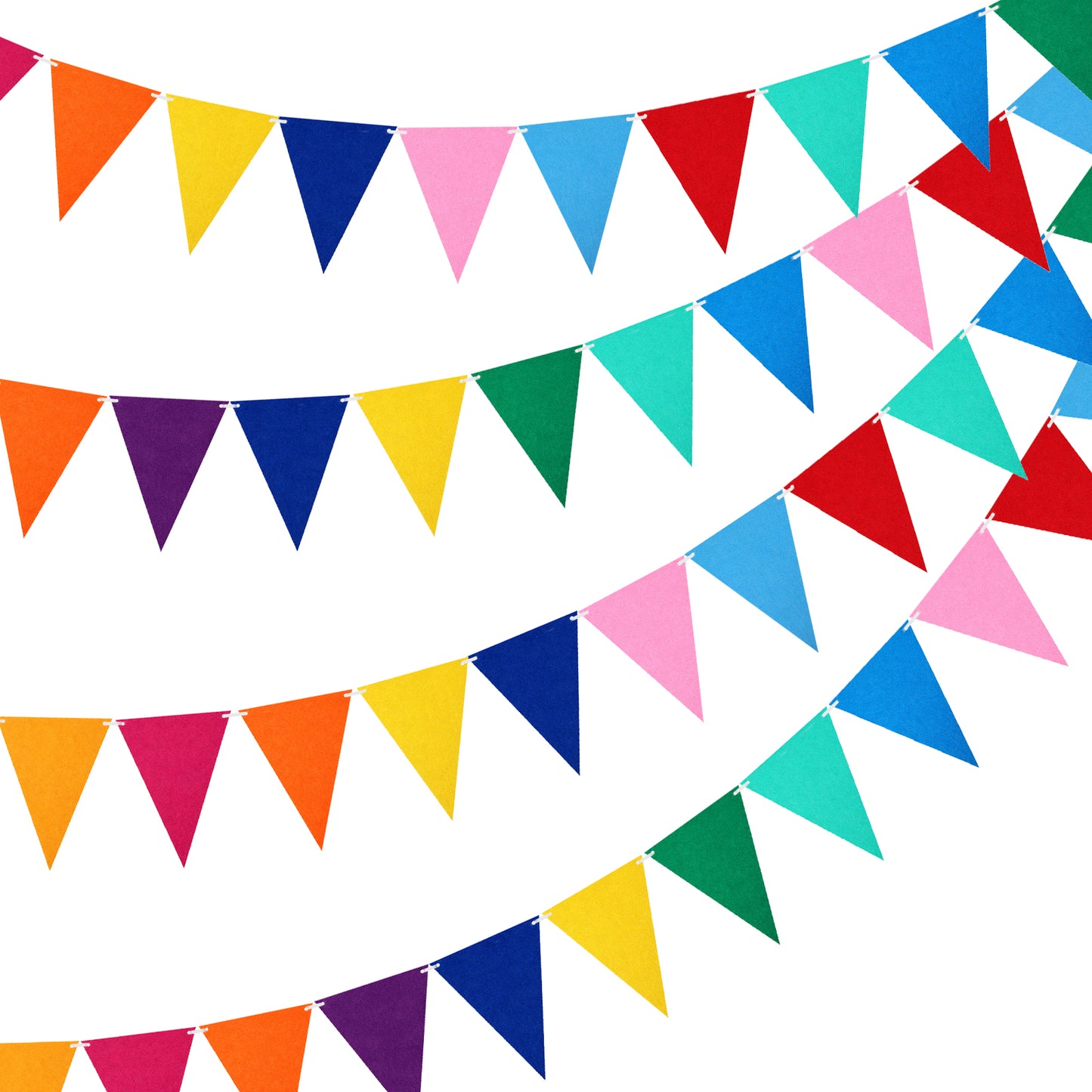 48 Pack Felt Pennant Banner Flags with Ropes, Party Banner