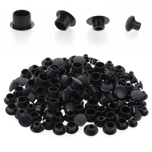 120 Pcs Shelf Hole Plugs Plastic Plugs for Round Hole Shelf Cap Cabinet Holes Cover Cabinet Closet Cupboard Shelves Furniture Peg Pin Nail Screw Drilling Holes Covers Caps 5mm/6mm/8mm/10mm(Black)