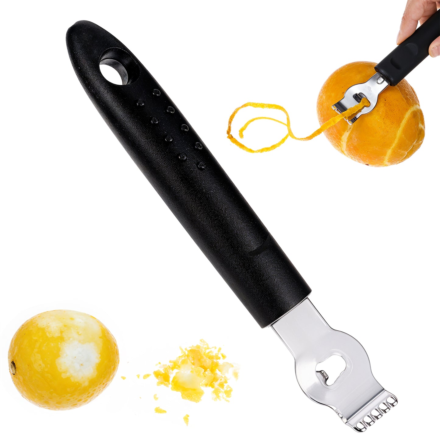 Ouligay Lemon Zester Tool,Channel Knife,Lemon Peeler,Lemon Bar Tools,Stainless Steel Bartender Accessories for Cocktail Garnish Citrus Lemon,Bar Accessories for The Home Bar Set(Multifunctional)