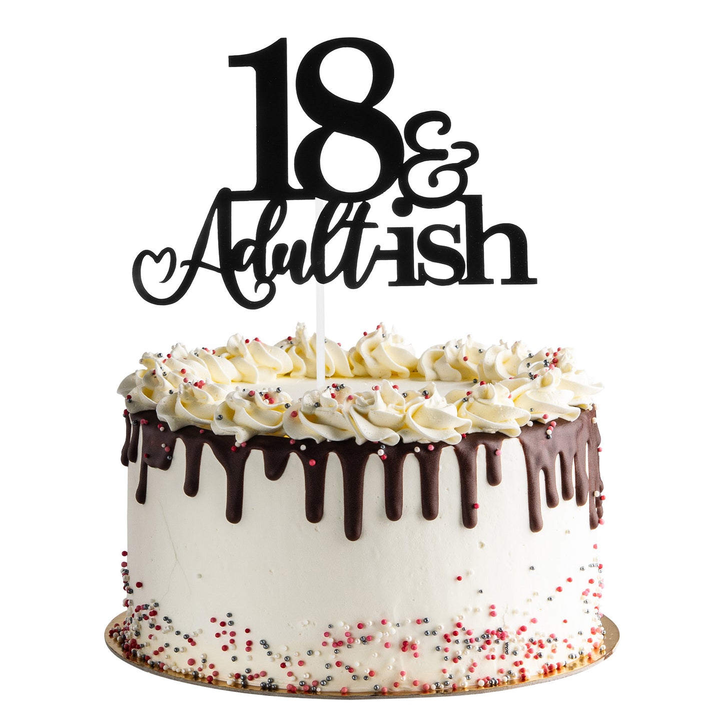18th Birthday Cake Topper Black Glitter Happy 18th Bday Cake Topper 18 Cakes Toppers for 18 Birthday Decorations Decor Eighteen Girls Boys Party Supplies