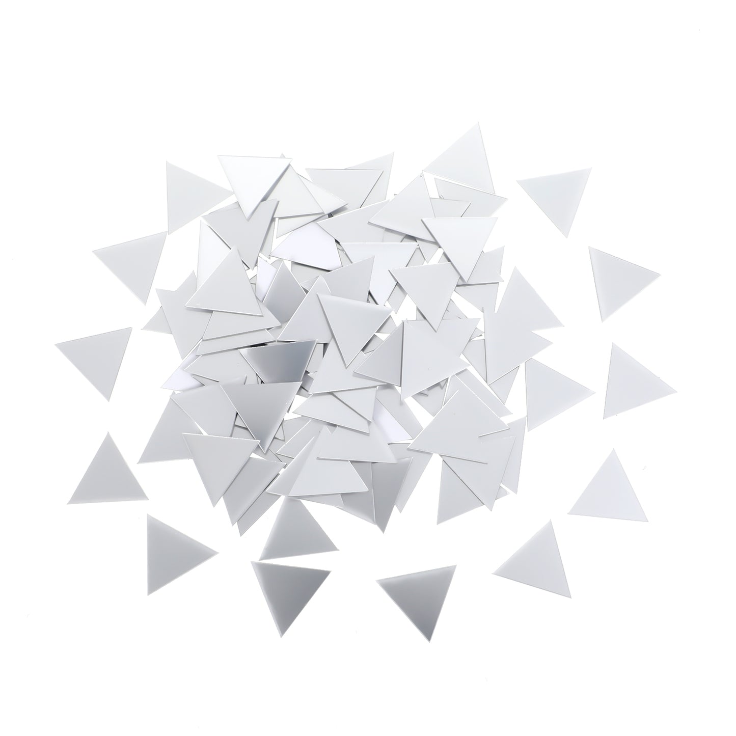 100PCS Small Mirrors for Crafts, 1 Inch Mini Mirror Pieces DIY Diamond Mirror Mosaic Tiles Self Adhesive Silver Bulk Triangle Glass Tiles Mirror Tile Stickers for Disco Balls Crafts Supplies