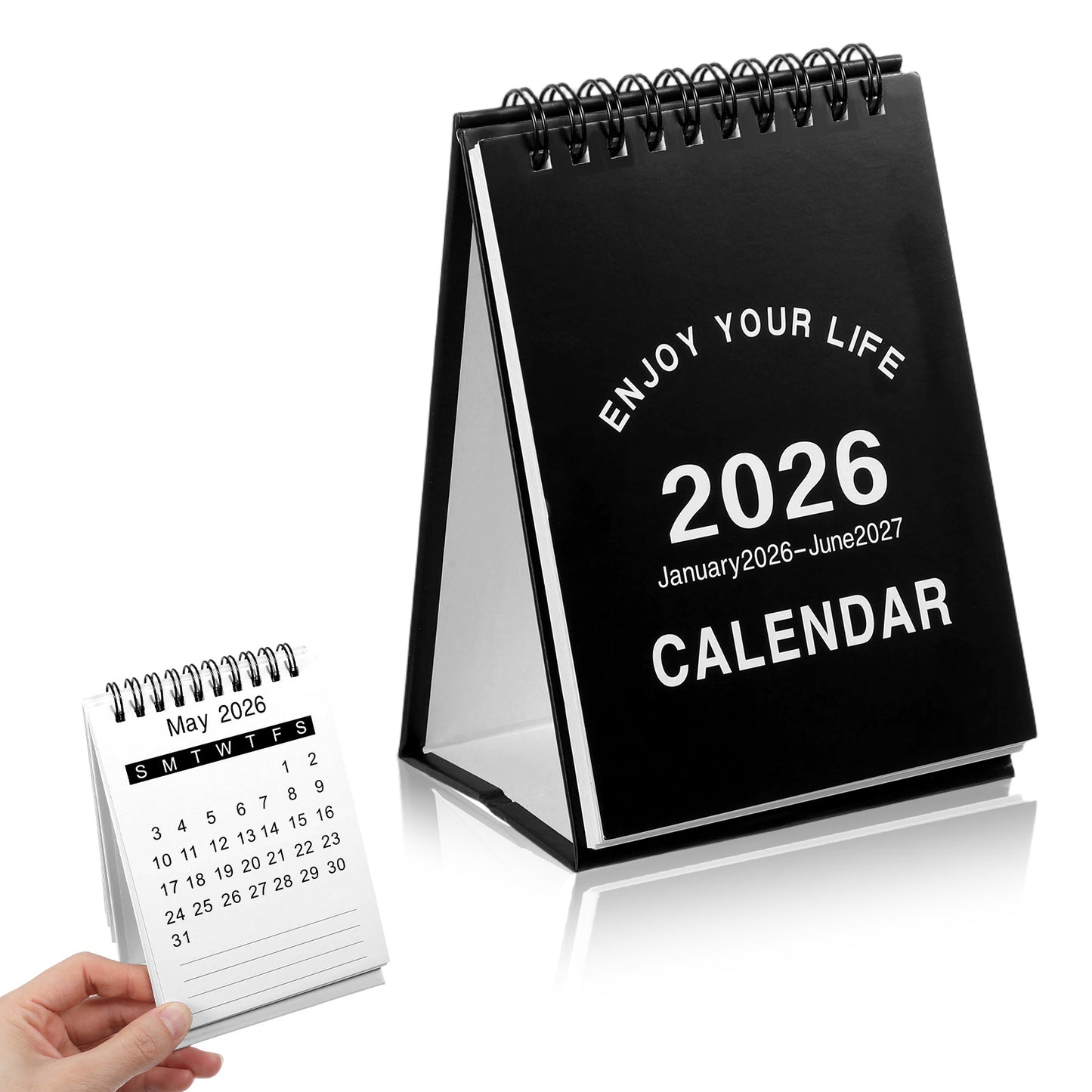 Mini Calendar 2026-2027, Mini Desk Calendar Small Monthly Calendars 2026.1-2027.6, Flip Office Standing for Desk, Home, and Office