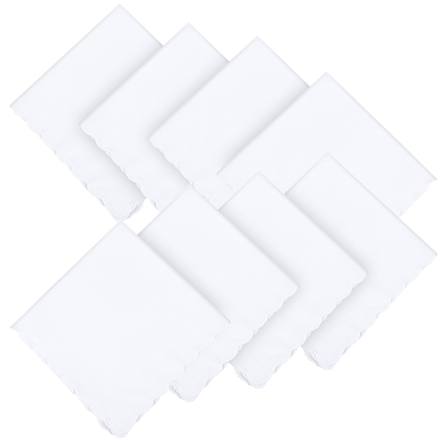 Matwsec 8 Pcs White Handkerchief Cotton Soft Cotton Handkerchiefs for Women Men Hankies Pocket for Ladies Wedding Party Shower Gift Favor Square Towel White Suit Handkerchief