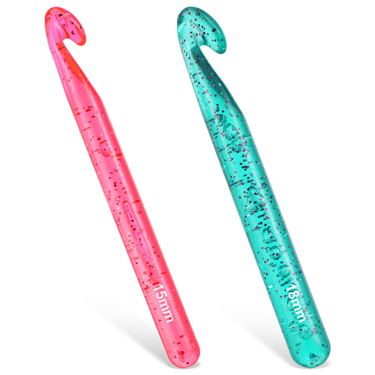 Quvvarly Plastic Crochet Hooks 2 Pcs Large Green & Red ABS Yarn Needle