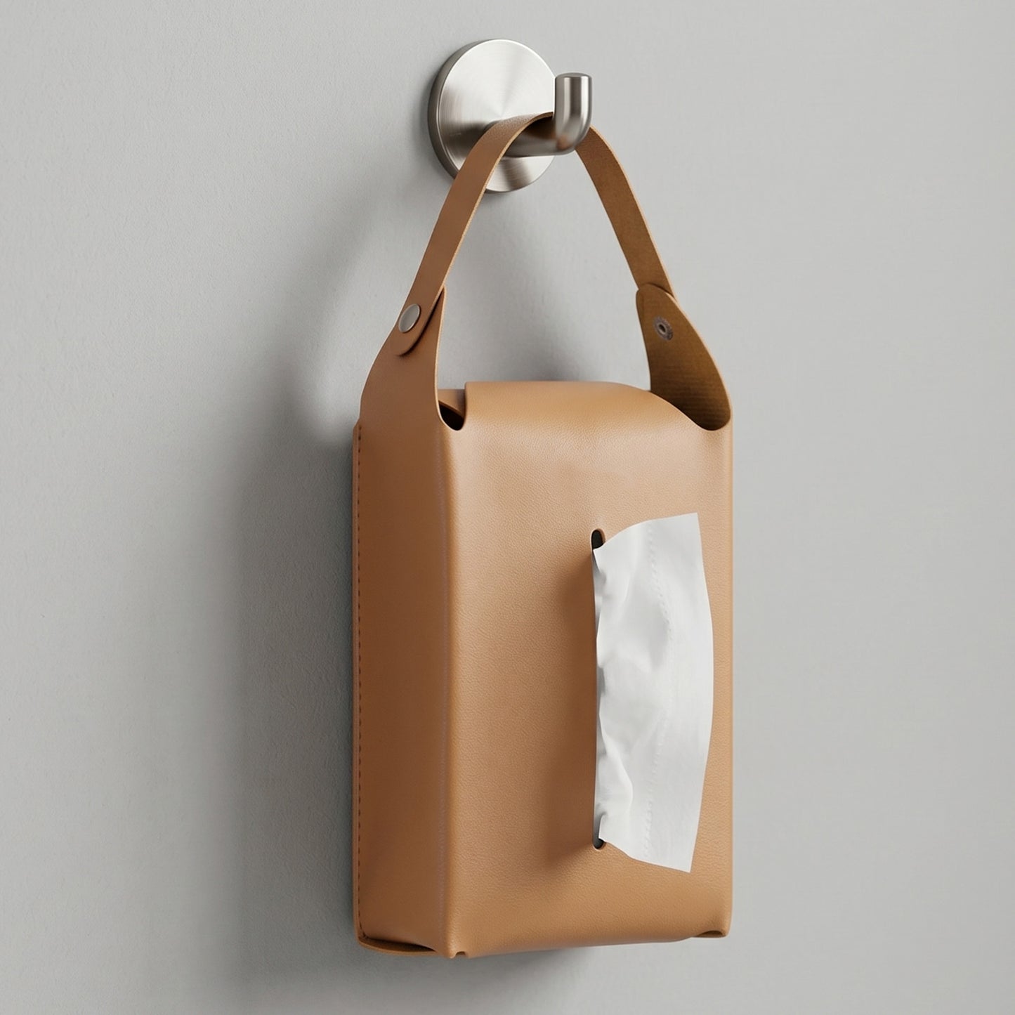 Tissue Box Cover Hand Towel Box Cover PU Leather Rectangular Tissue Box Case Organizer Holder for Vanity Countertop Night Stands Livingroom Office Desk Car (10.63’’×4.53’’×2.56’’ Khaki)