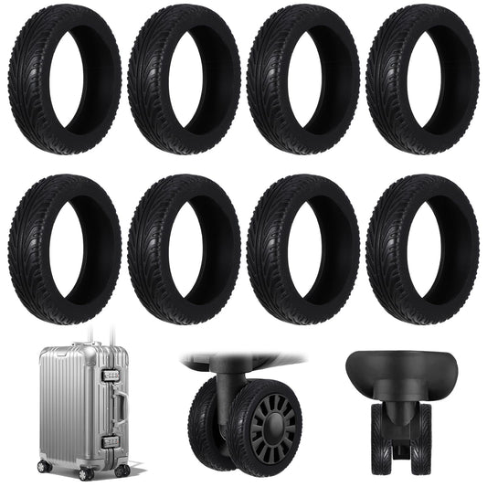 Tyqour 8pcs Silicone Suitcase Wheel Protectors, Suitcase Wheel Covers, Resistant Luggage Wheel Protector Covers, Luggage Accessories Anti Noise for Protect Suitcase Wheels
