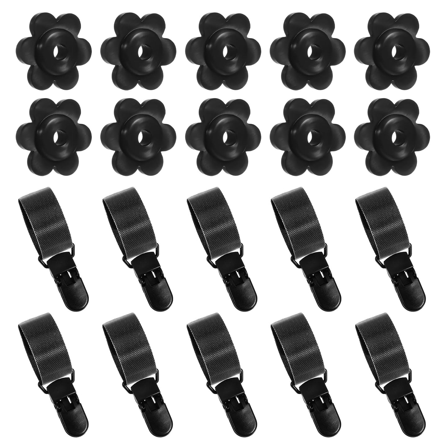 20 Pcs Garden Flag Holder Clips And Stoppers Anti Wind Garden Flag Rubber Accessories Decorative Holder Adjustable Anti-Wind Clips Premium Lawn Stoppers To Keep Flags In Place