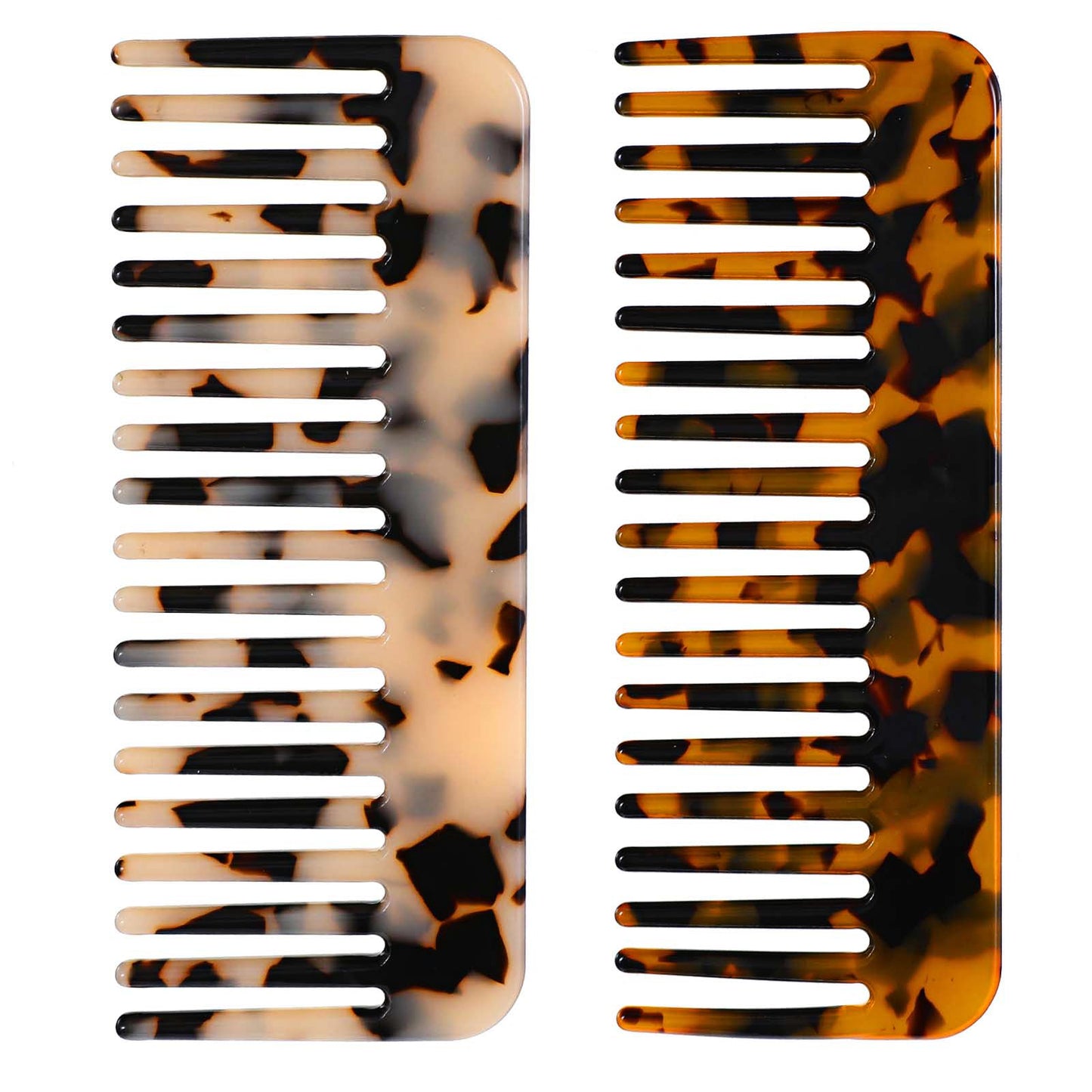 Hair Detangling Comb, Mabor 2 Pack Acetate Hair Detangling Comb, 4.65 Inch Wide Tooth Comb for Wet and Dry Hair Large Wide Tooth Leopard Pocket Comb for Women Thick Curly Wavy Hair