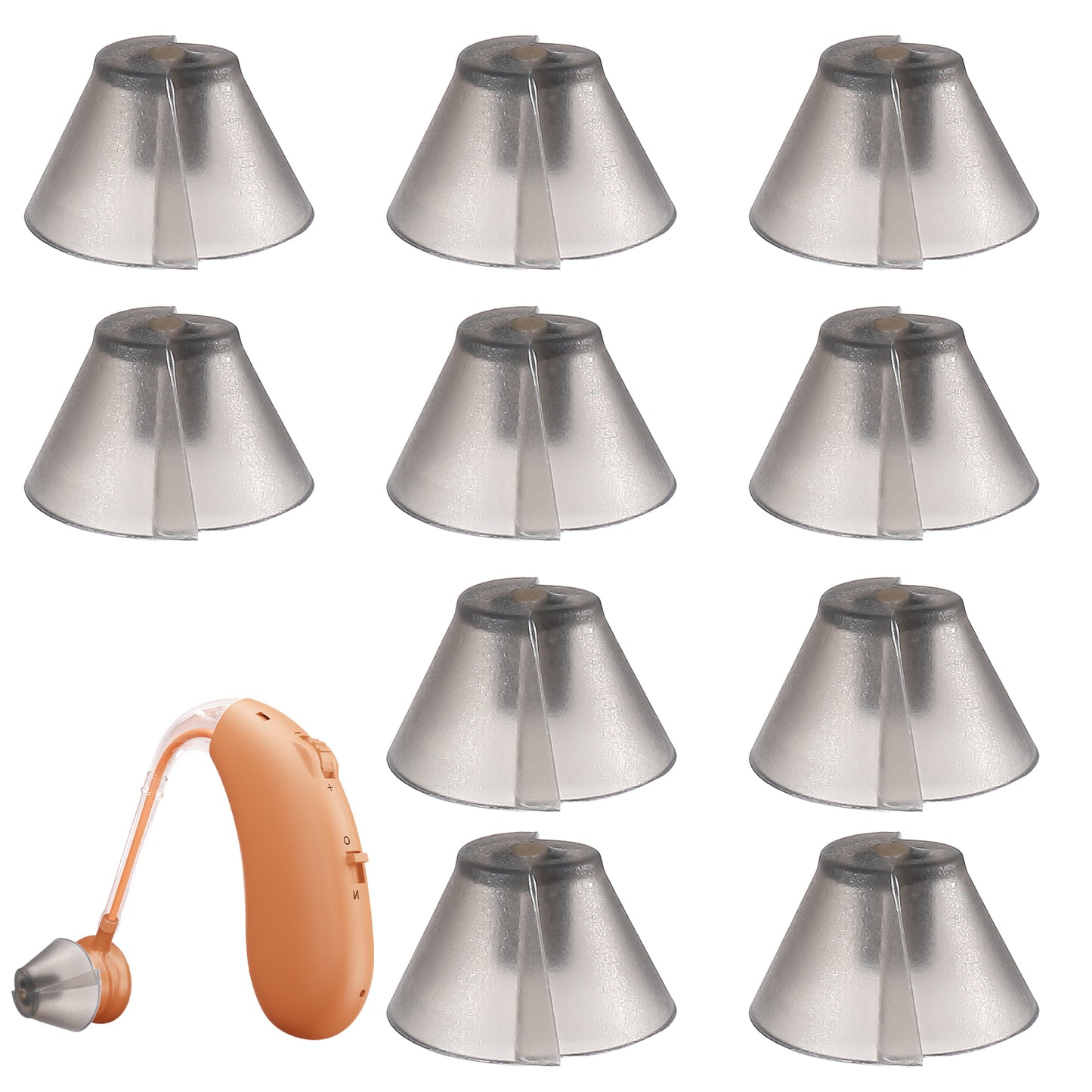 10 Counts Hearing Aid Ear Tips Replacement Fit, Ymapinc Standard Hearing Aid Domes Comfortable Tulip Domes Ear Accessories Kit Perfect for Open Air Open Fit