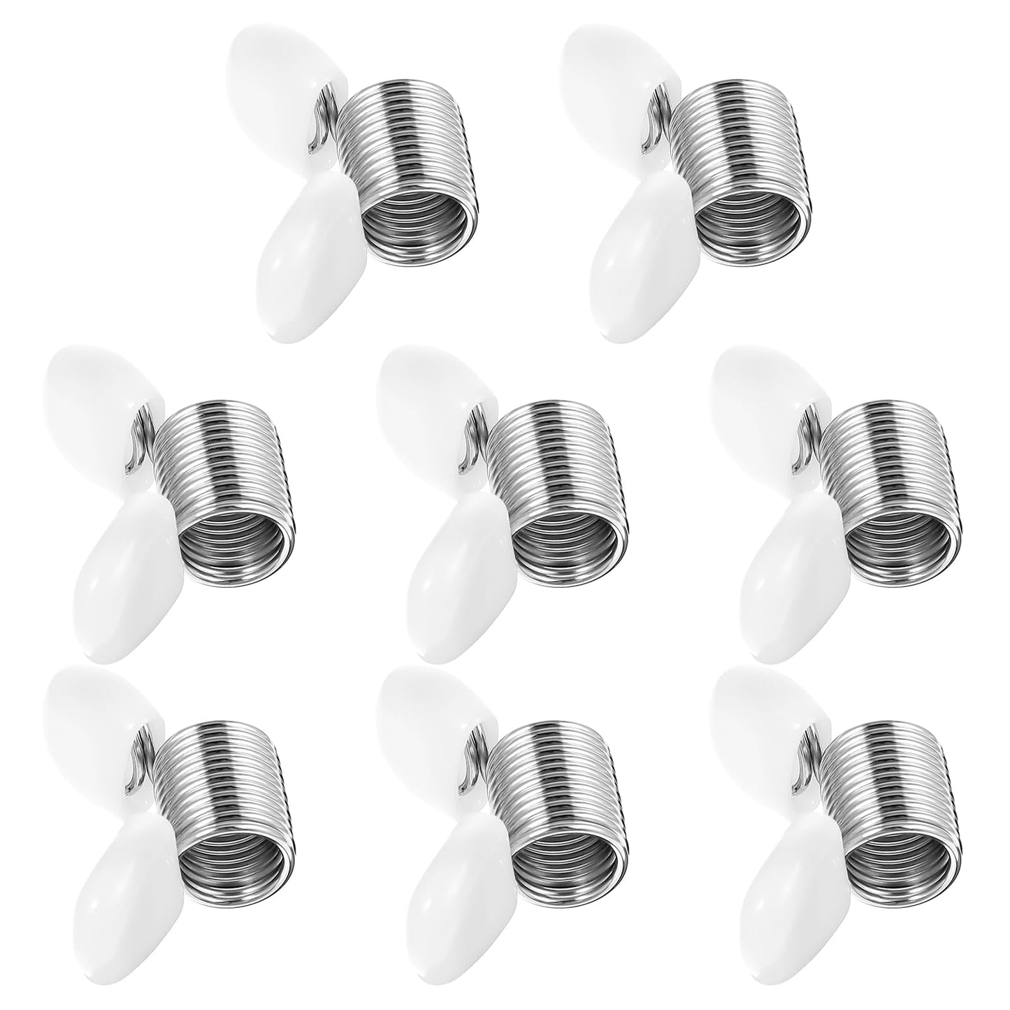 8Pcs Bead Stopper for Jewelry Making, Spring Bead Clamps with White Handles Creative Wire Ends Beaded Clip Jewelry Making Tool to Prevent Beads from Falling for Handmade Bracelets and Necklace