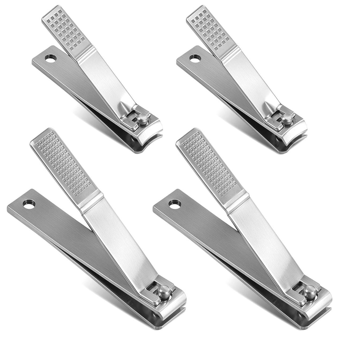 Nogeqi 4 Pcs Straight Nail Clipper, Large Toenail Clippers for Thick Nails, Nail Cutter Stainless Steel Toenail Clippers Heavy Duty for Men Women