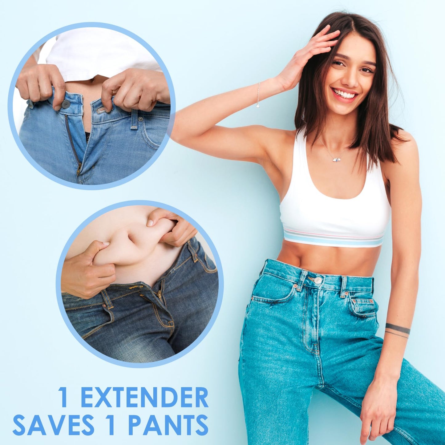 Mabor 6 Pcs Waist Extender for Trousers,Button Extender for Trousers,Make Your Favorite Pants Fit Better,Jeans Buttons to Adjust Waist Jean Extenders for Women Men Maternity Jeans Extender