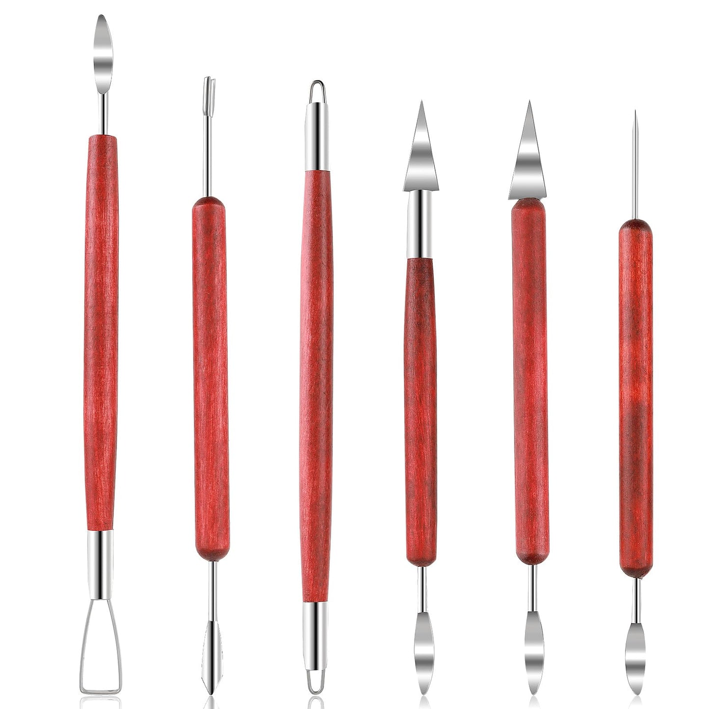 Ouligay 6pcs Clay Sculpting Tools Polymer Clay Tools Modelling Tools Sculpting Tools for DIY Art Crafts Clay Pottery Sculpture