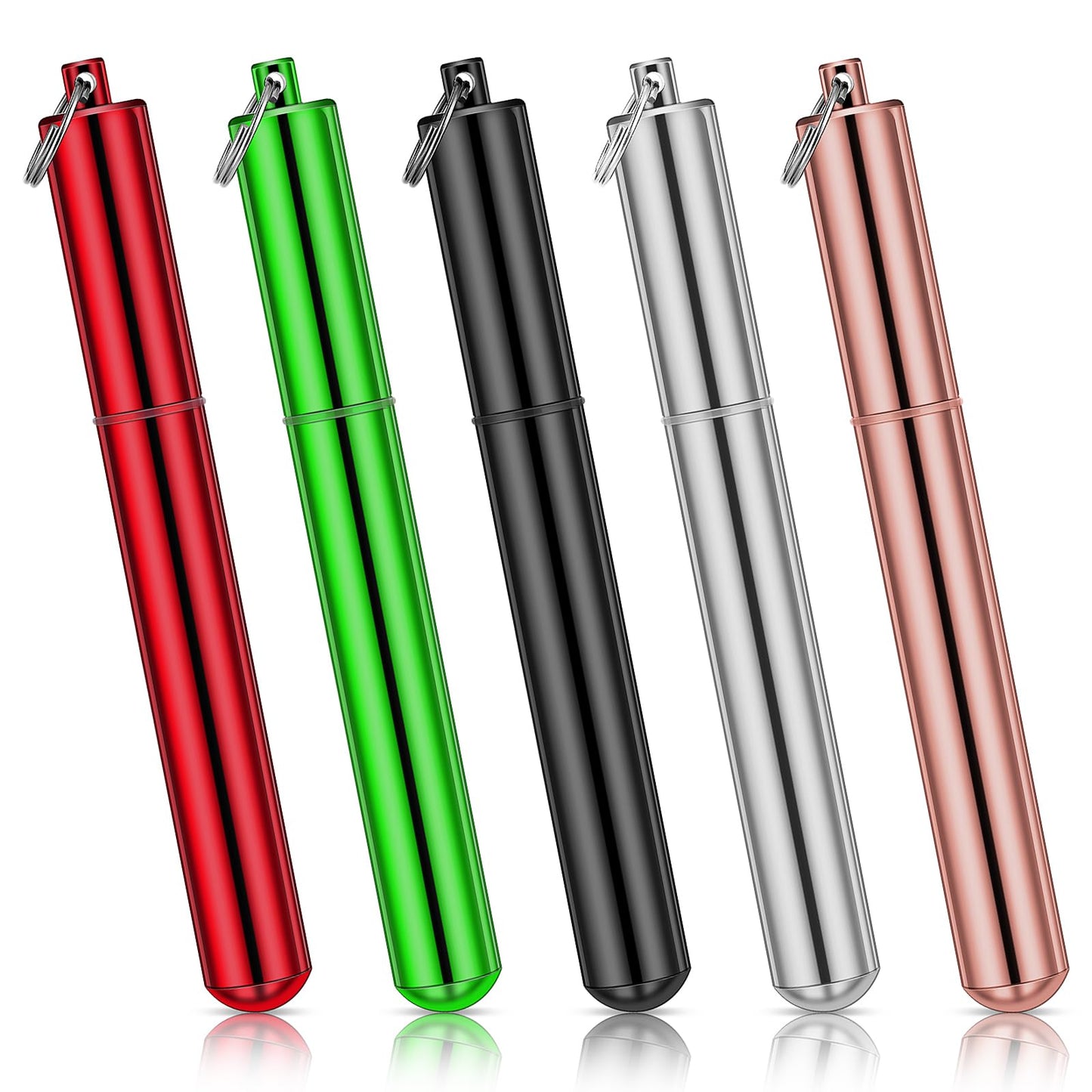 Ymapinc 5PCS Airtight Aluminum Metal Storage Tube,Keychain Pill Holder, Waterproof and Joint Holder Case Smell Proof,can Be Put into Pocket or Keychain, Suitable for Going Out and Outdoor Use