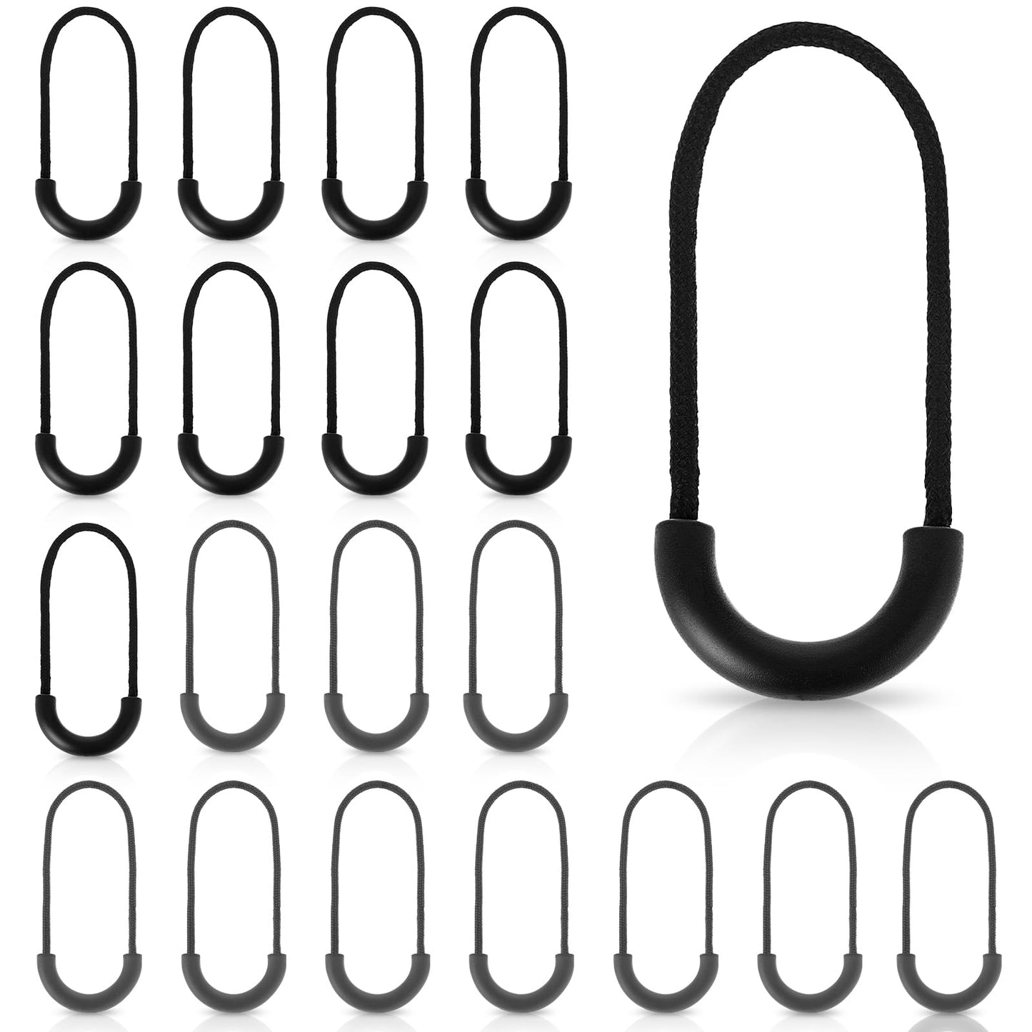 Tyqour 20pcs Zipper Pulls Replacement, Paracord Zipper Pull Tab, Backpack Zipper Pulls, Zipper Pull Charm for Jackets, Pants, Boots, Coats, Luggage(Universal Zipper Extender)