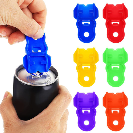 Ymapinc Plastic 6pcs Colorful Can Opener for Aluminum Beverage Cans, Protector Drink Tab Barricade for Pop Beer Soda, Fits Most Sizes, Practical for Family Gathering, Portable
